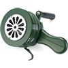 QWORK Sirena di sicurezza manuale, Allarme portatile a forma di sirena, Verde, 110 decibels
