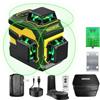 IKOVWUK Livella Laser Autolivellante 3x360° Cross Livello Laser Verde Modulo Doppia Linea Verticale/Orizzontale, Laser 5200mAh Batteria al Litio e Staffa Girevole Magnetica,Telecomando