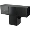 Beatanug Kit di staffe per pergola ad angolo retto a 3 vie in acciaio per pali in legno da 10,2 x 10,2 cm, connettore angolare resistente in acciaio al carbonio nero con base per gazebo fai da te, capannone