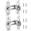 Menotno Serratura scorrevole a 90 gradi, in acciaio inox, con chiusura ad angolo per porta dello schermo, per fienili, giardino, bagno, esterni, garage, finestre, porte scorrevoli (confezione da 2)