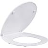 Aqua Uno AquaUno VANO - Sedile WC con abbassamento automatico, bianco, rotondo, slim, 450 x 370 mm, in PP, Quick Release, Top-Fix, cerniere in acciaio inox