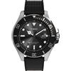 Timex Harborside Coast TW2Y09200 - Orologio da uomo da 43 mm, cinturino in gomma sintetica nera e quadrante nero