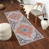 Livabliss Aflou Vintage - Tappeto per soggiorno 80x220 cm, corridoio, cucina - design bohémien tradizionale multicolore, Easy Care - grande stile bohémien, arancione, blu navy, acqua e blu