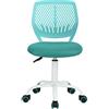 FurnitureR Colourful Chair, Seggiolino per computer Moderno e Regolabile, Sedia da Lavoro Girevole senza Bracciolo, Sala di Studio per Bambini, Sedia da Ufficio a Casa Sedia da Lavoro, Turchese