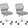 FurnitureR FR Carnation Grey scrivania, Seduta in Tessuto, ergonomica Senza braccioli, Regolabile in Altezza, Sedia Girevole per casa, Ufficio, Studio, Sala Giochi, Grigio, Metallo Rete, 40x38.5x87cm
