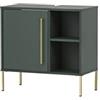 Schildmeyer Kent - Mobile base lavabo in legno, verde bosco e giallo oro, 65,3 x 33,1 x 63,3 cm
