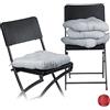 Relaxdays 4 Cuscini per Sedia Imbottiti, Nastri, 36 x 36 cm, Casa e Giardino, Spessore 10 cm, Poliestere, Grigio