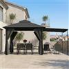 JUMMICO Gazebo 3x3 Impermeabile, Struttura in Metallo Robusta e Durevole, Tetto Doppio Strato Lusso Resistente a Vento, Pioggia e Raggi UV per Feste e Ricevimenti da 4 a 6 Persone