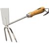 Siena Garden 18.0019.09, Zappetta Doppia da Giardino ClassicLine, Acciaio Inox con Manico in Legno di Frassino