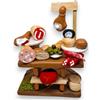 Chianese Banco Salumi Miniatura Artigianale per Presepe e Diorama Natalizio, Multicolore, Stile Rustico, in Terracotta, 10,5 x 7,5 x 7,5 cm, Decorazione di Presepi e Diorami