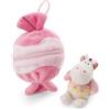 NICI 61916 Sweety Rainbow Peluche morbido a forma di unicorno nella caramella, con asola, tenero pupazzo per coccole e giochi, per adulti e bambini, 10 cm, multicolore