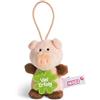 NICI 44864 - Ciondolo a Forma di Maiale con Scritta Buon Successo, 8 cm, con Anello, Colore: Rosa/Marrone