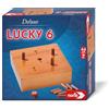 Noris 606102046 Deluxe Lucky 6 (gioco di dadi a partire dai 6 anni) - Gioco classico Super Six in legno di alta qualità per adulti e bambini, 2-6 giocatori, circa 20 minuti di durata del gioco