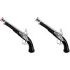 W WIDMANN MILANO Party Fashion - 3085P - Antica pistola da pirata, accessorio per costume, nera (Confezione da 2)