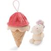 NICI 61914 Creamy Pink Peluche Morbido a Forma di Unicorno nel Gelato, con asola, tenero Pupazzo per Coccole e Giochi, per Adulti e Bambini, 10 cm, Multicolore