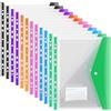 Namvo Portafogli in plastica A4, tasche espandibili, 12 raccoglitori per documenti, scartoffie, busta trasparente colorata con tasca per etichette, bottone automatico, raccoglitore ad anelli, casa, 6