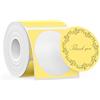SUPVAN T50M Series Nastro per Etichettatrice, Tondo Φ 50 mm, Nero su Giallo