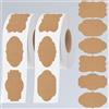 Hebayy 600 pezzi di adesivi in carta Kraft, 6 etichette adesive con forme fantasiose, adesivi vuoti per artigianato, barattoli di cibo fatti in casa, etichette regalo, etichette con nome (3cm x 5cm)