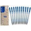PILOT - Set di 10 +1 Omaggio BPS Matic - Penna a Sfera - Scrittura Ultra-Scorrevole e Confortevole - Ricaricabile e Retrattile - Blu - Punta Fine