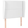 vidaXL Testiera con orecchie Bianca 103x23x118/128 cm Pelle finta