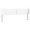 vidaXL Testiera con orecchie Bianca 203x16x78/88 cm Pelle finta