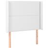 vidaXL Testiera con orecchie Bianca 103x16x118/128 cm Pelle finta
