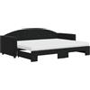 vidaXL Divano letto estraibile con materasso Nero 80x200 cm Velluto