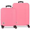 Pepe Jeans Aris Fucsia Set di Bagagli 55/68 cm Rigido ABS Lucchetto a Combinazione Integrato 109L 6.08kg 4 Doppie Ruote Estensibile Bagaglio a Mano di Joumma Bags