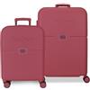 Pepe Jeans Accent Set di Bagagli Bordeaux 48x70x28 cm Rigido ABS Chiusura TSA Integrata 116L 6.8 kg 4 Doppie Ruote Bagaglio a Mano di Joumma Bags