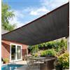 J J V N G I Rete ombreggiante con occhielli, 2,5 x 3 m, tenda da sole da giardino, colore nero, protezione UV al 90%, per giardino, terrazza, balcone, serra, protezione dal vento