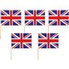 HENBRANDT Bandiera inglese Union Jack galleggiante su asta legno 45 x 30 cm per Giubileo Regina X 5