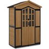 MCombo M MCombo Armadio da giardino in legno con 6 ripiani, resistente alle intemperie, per esterni, giardino e terrazza, 2749 (naturale)