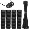 QWORK® 200 Pezzi Fissaggio per frangivista Kit, 100 Piastre di Montaggio in PVC Resistenti alle intemperie e 100 Fascette, per Giardino, terrazza e Balcone
