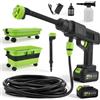 Hoyiyobi Idropulitrice, idropulitrice portatile con 30 bar, 2 batterie da 3,0 Ah, serbatoio pieghevole da 22 litri, ugello multifunzione 6 in 1, idropulitrice senza fili per auto, terrazze, finestre