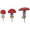 Niceminiwall Set di 3 funghi ornamentali da giardino in resina - Funghi velenosi rossi e bianchi per esterni, patio, aiuola o decorazione interna - Favola Ga