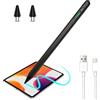 Syluxa Penna stilo per tablet universale compatibile iPhone/Samsung/Huawei/Xiaomi Penne per touch screen con 2 punte di ricambio rifiuto di palmo, sensibilità all'inclinazione - nero