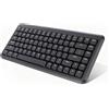 Plyisty Tastiera Wireless 2.4G, 84 Tasti, Tastiera Compatta Al 75%, Interruttore A Forbice Silenzioso, Sospensione Automatica, Risparmio Energetico, Per 11, 10, 8, 7, Vista, XP,OS X (BLACK)