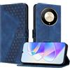 YIRRANZD Custodia per Honor Magic 6 Lite 5G, Cover a Libro in Pelle PU con Slot Cart e Silicone TPU Bumper, Flip Caso Portafoglio Cover per Honor Magic 6 Lite 5G (Blu)