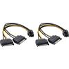 Panlouting 2 Pack | Cavo Splitter SATA | Cavo di Alimentazione SATA 15Pin + SATA 15Pin + PCI Express 6Pin | Cavo Adattatore di Alimentazione per Scheda Grafica e GPU Scheda Video PCIe | 20cm