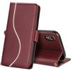 laddutoi Cover per Samsung Galaxy Xcover 7, Custodia Flip Case in Pelle PU [Slot Carte] [Supporto Stand] [Magnetica], Libro Portafoglio Antiurto Custodia per Samsung Xcover 7, Vino Rosso