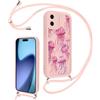 Vxinvnoi Cover Cordino per iPhone 16, Aesthetic Medusa Oceano Estivi Disegni Ragazze Custodia con Corda Collana Tracolla Laccio, Sottile Silicone Morbido Antiurto Protettiva Case per iPhone 16, Rosa