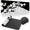 Hearda Modello Tappetino Mouse, Sakura Giapponese Tappetino Mouse XXL/XL/L,Tappetino Mouse Gaming con Base in Antiscivolo e Bordi Cuciti,Mouse Pad per Ufficio e Casa (Grigio,900x400x3mm)