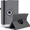 Xsltkby Custodia Cover per iPad 9.7 2018 2017/ iPad Air 2/ iPad Air - 360 Gradi di Rotante Cover Protettiva Case con Funzione di Auto Svegliati/Sonno per iPad 9.7 6/5 Generazione (Grey)