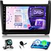 NHOPEEW Qualcomm 8 core 4+64G DAB/DAB+ Autoradio per VW Polo 6R 2009-2017 - Radio da 9 pollici con supporto Carplay e Android Auto, WLAN e GPS, ventola DSP + telecamera posteriore