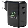 Coyote - Caricabatterie da 2 USB - Ricarica simultanea di 2 dispositivi su presa a muro - Cavo USB a Micro USB Incluso - Compatibile con Coyote Mini, S, NAV, NAV+, Coyote e Smartphone