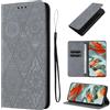 LSPCASA Protettiva Case Per Google Pixel 9 Pro XL 6.73 Pollici Pelle Artificiale Cover Pixel 9 Pro XL Con Slot Per Schede Cover Google Pixel 9 Pro XL Funzione Supporto Custodia Grigio