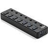 adj HUB USB 3.1 7 PORTE SEVEN BK FAST CHARGING COMPATIBILE 1.0/2.0