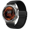 GIOPUEY Cinturini Magnetica Compatibile con Oppo Watch X3, Cinturino in Morbido Nylon Intrecciato [Unisex] [Traspirante] - Black