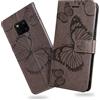 DENDICO Cover per Huawei Mate 20 PRO, Portafoglio Custodia in PU Pelle per Huawei Mate 20 PRO, Antiurto Cover a Libro con Slot per Carte, Grigio