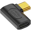 Duttek Adattatore USB C ad angolo retto con PD da 240 W, prolunga USB C maschio a femmina 40 Gbps, adattatore da USB C a USB C a 90 gradi con video 8K a 60Hz per iPad Pro, iPhone 15, Steam Deck